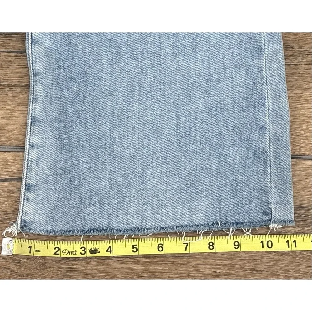 PAIGE Anessa Wide Leg Cropped Jeans Size 27 Shooting Star Raw Hem High Rise - Picture 9 of 11